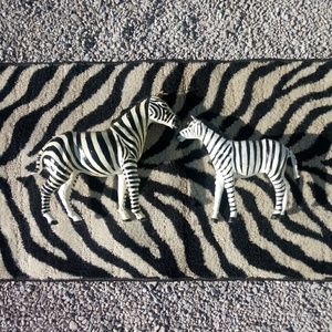 🦓 Pair Of Zebra Figurines Table/Shelf Accents